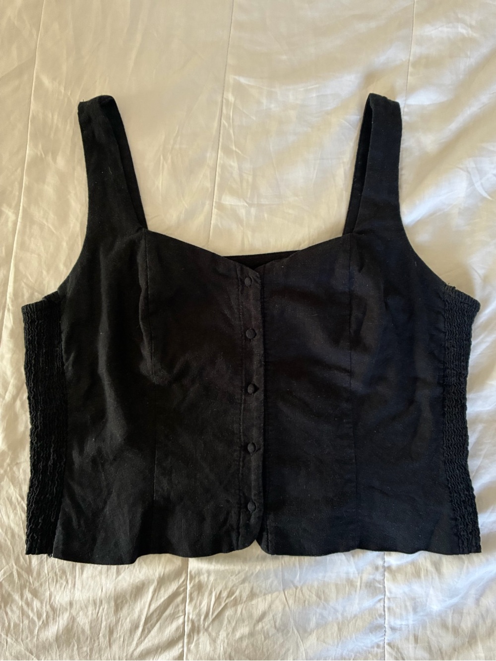 Old Navy Linen Blend Button Corset Top XL